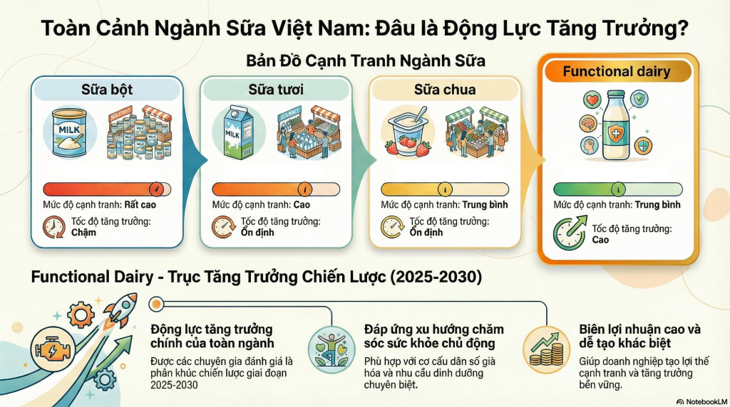 Cơ cấu ngành sữa đang phân hóa mạnh