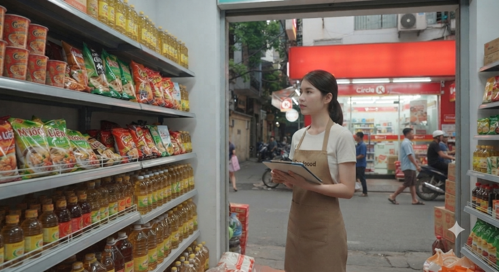 hàng nghìn cửa hàng tiện lợi hiện đại, tiệm tạp hóa nhỏ vẫn sở hữu những 